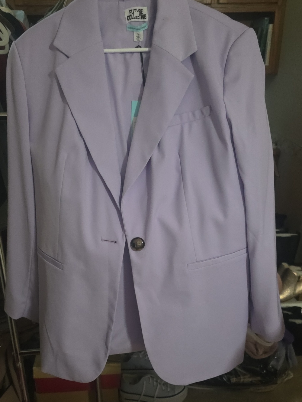Future Collective Lavender Single-Button Blazer